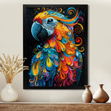 Blue orange parrot portrait on black - Parrot Wall Decor
