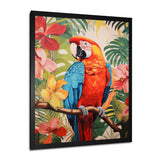 Red blue Parrot in the African jungle - Red Parrot Wall Art