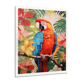 Red blue Parrot in the African jungle - Red Parrot Wall Art