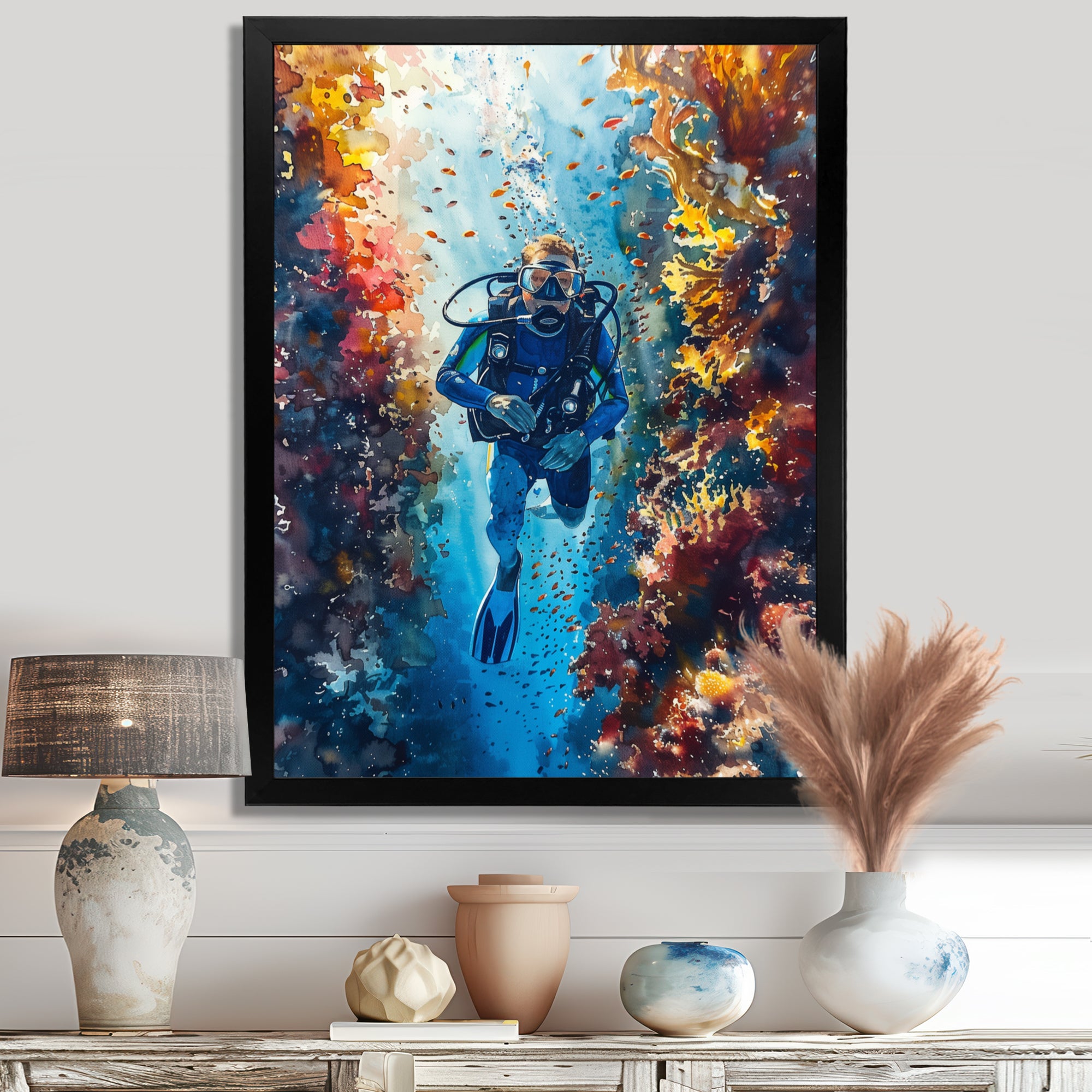 Snorkeling In The Great Barrier Reef I - Snorkeling Canvas Wall Art