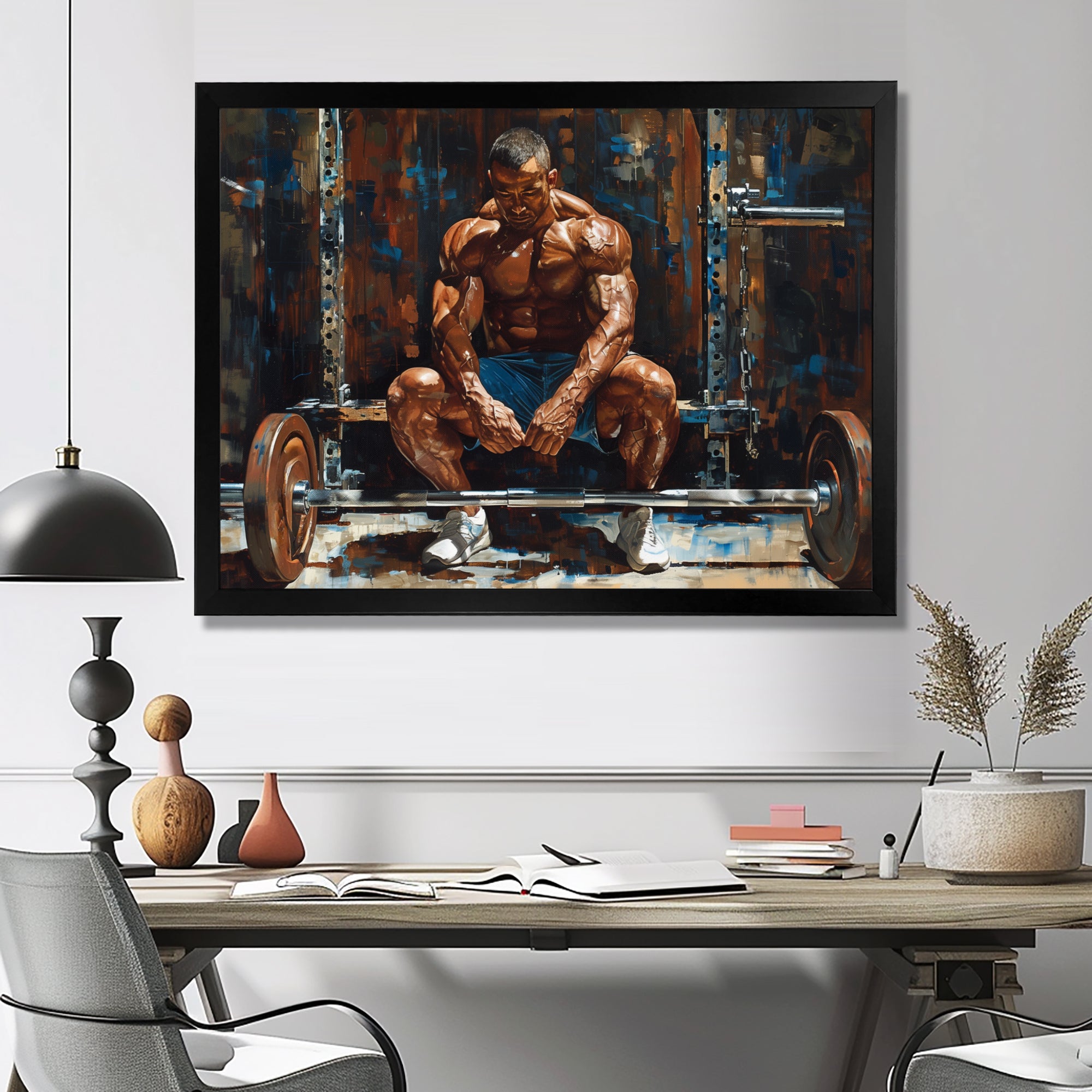 Bodybuilding Weightlifting Determination - Aerobic & Bodybuilding Canvas Wall Art