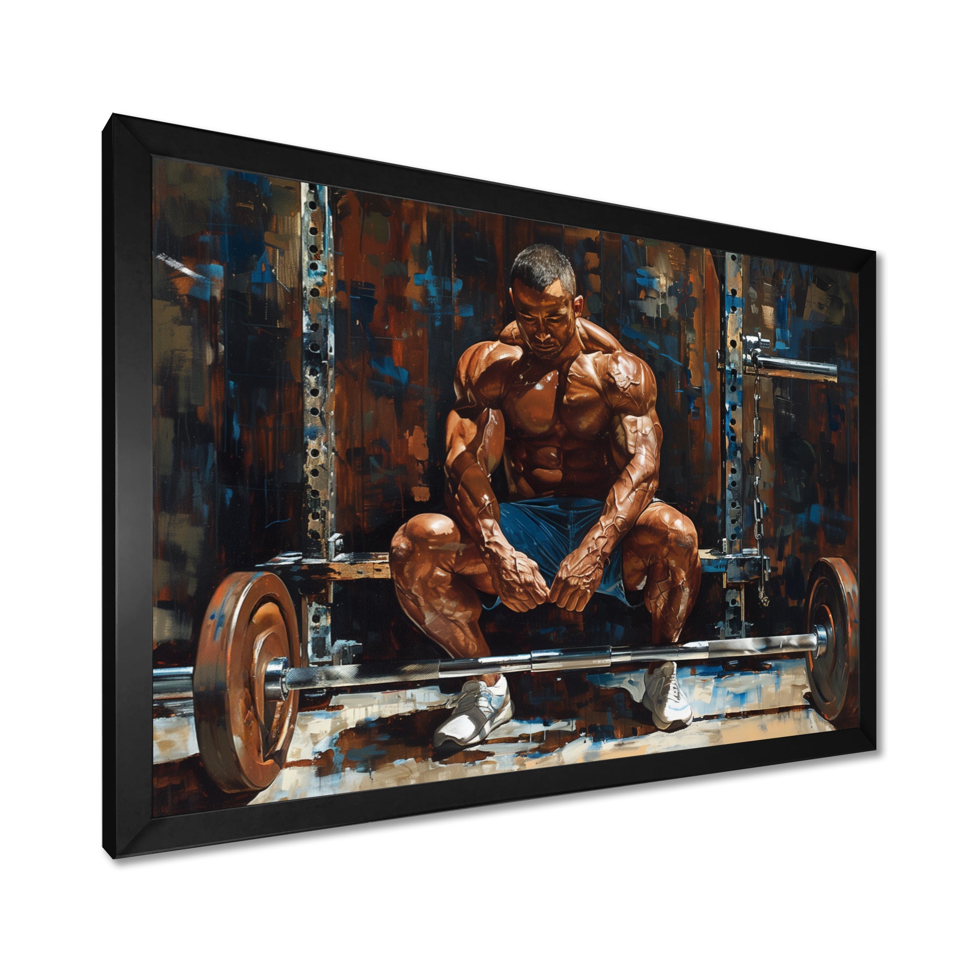 Bodybuilding Weightlifting Determination - Aerobic & Bodybuilding Canvas Wall Art