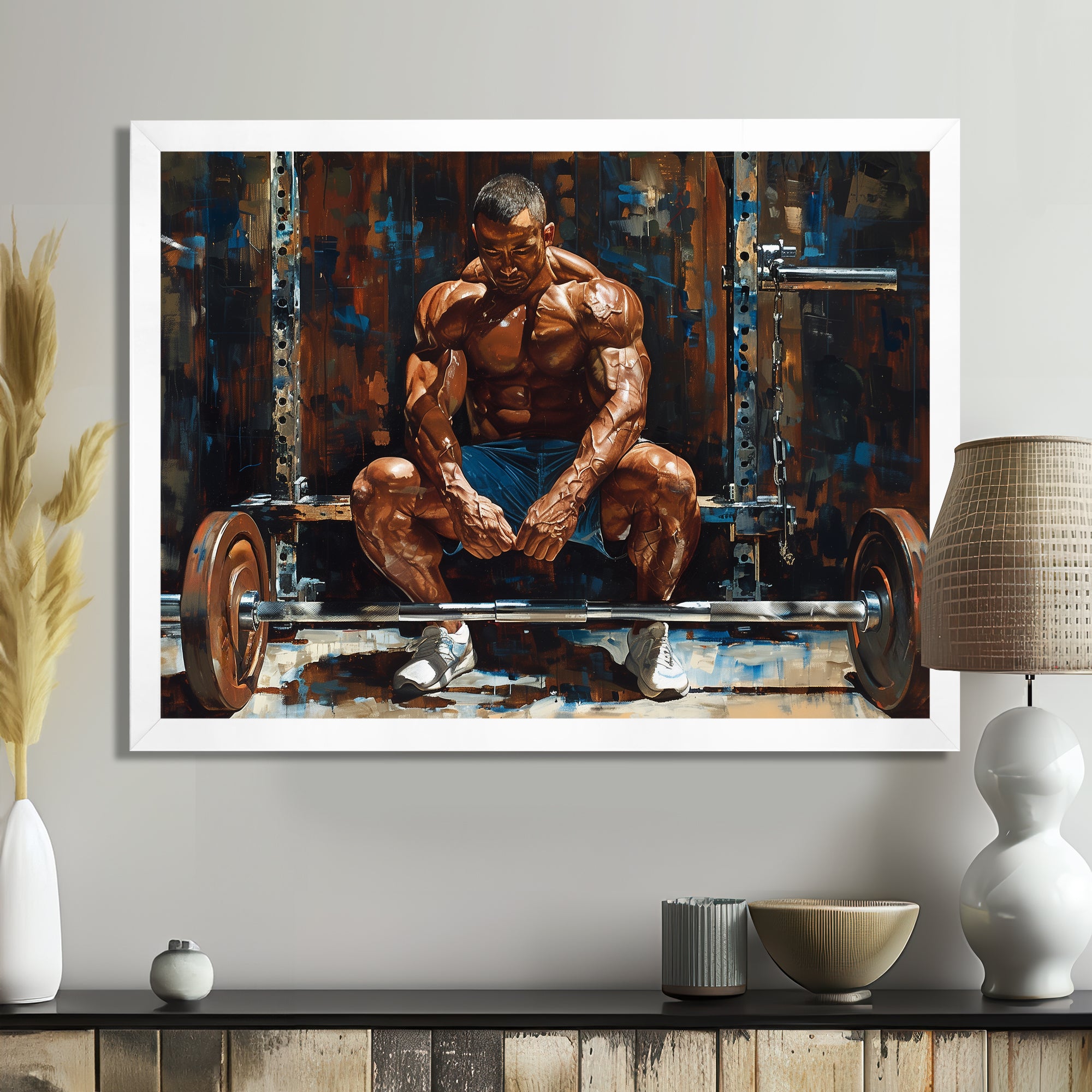 Bodybuilding Weightlifting Determination - Aerobic & Bodybuilding Canvas Wall Art