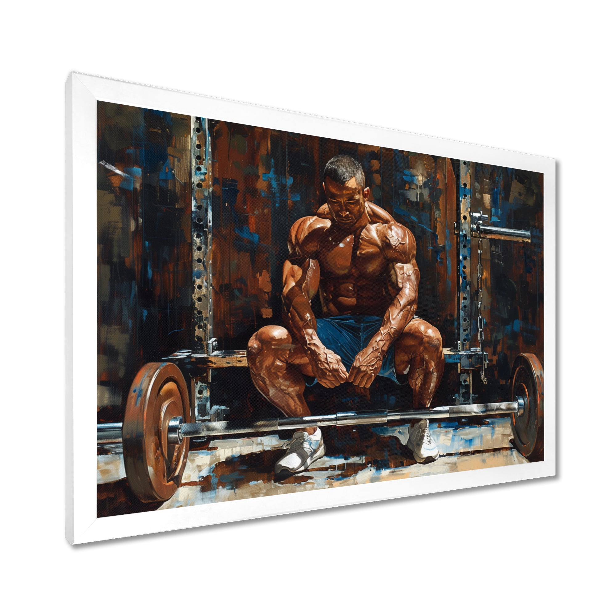Bodybuilding Weightlifting Determination - Aerobic & Bodybuilding Canvas Wall Art