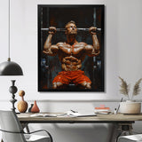 Determined Weightlifting Men Competition I - Aerobic & Bodybuilding Canvas Wall Art