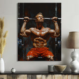 Determined Weightlifting Men Competition I - Aerobic & Bodybuilding Canvas Wall Art