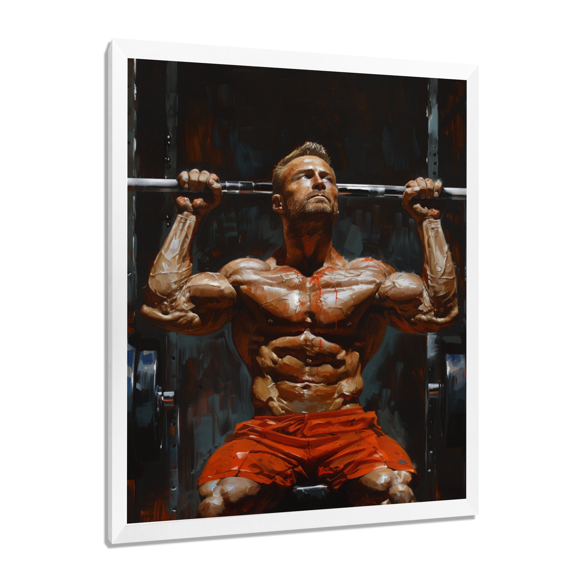 Determined Weightlifting Men Competition I - Aerobic & Bodybuilding Canvas Wall Art
