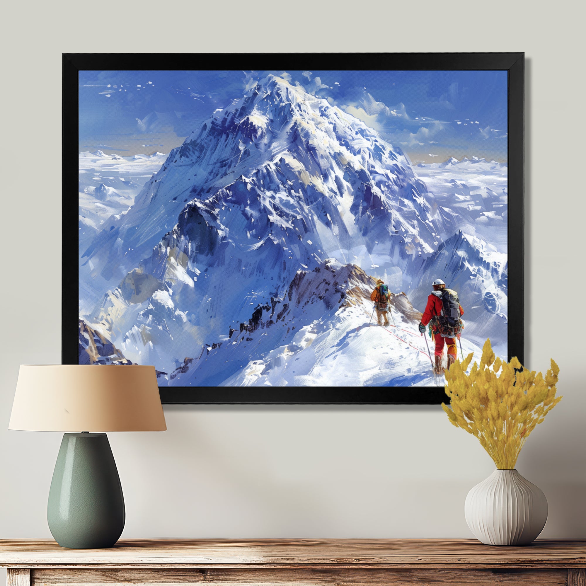 Mountain Snow Hiking In Alaska I - Hiking Canvas Wall Art