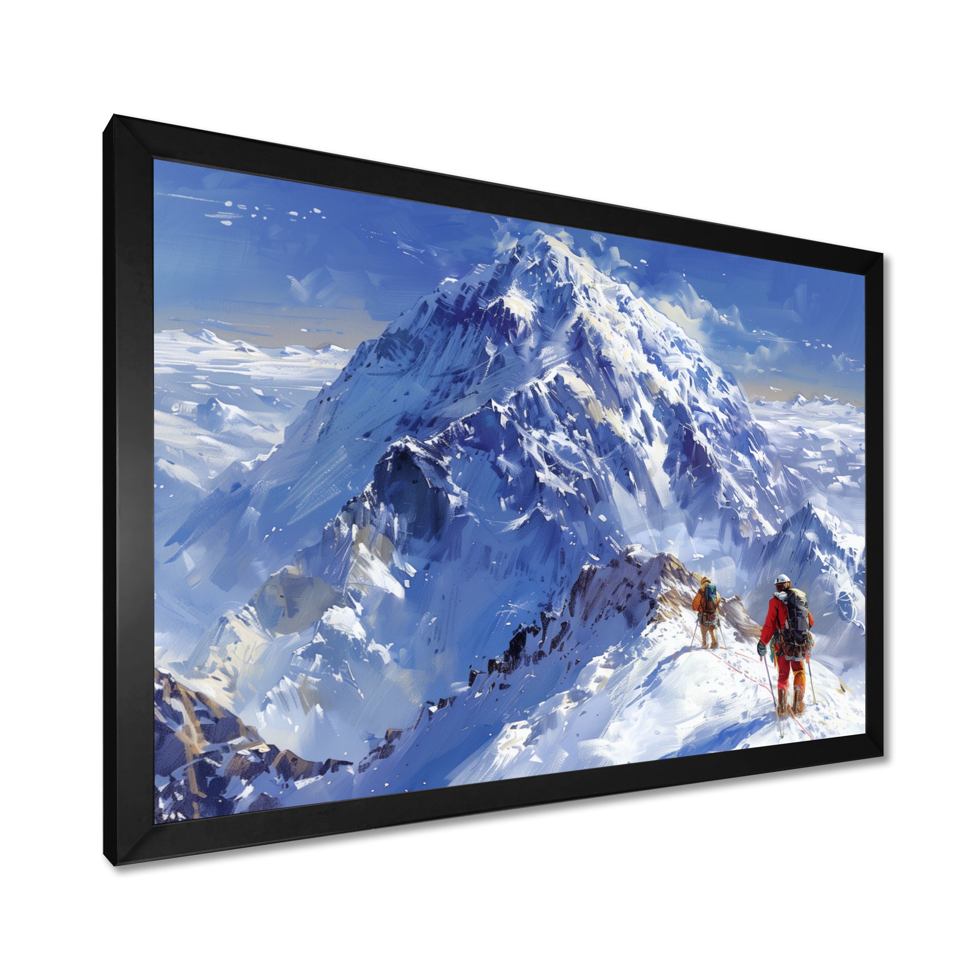 Mountain Snow Hiking In Alaska I - Hiking Canvas Wall Art