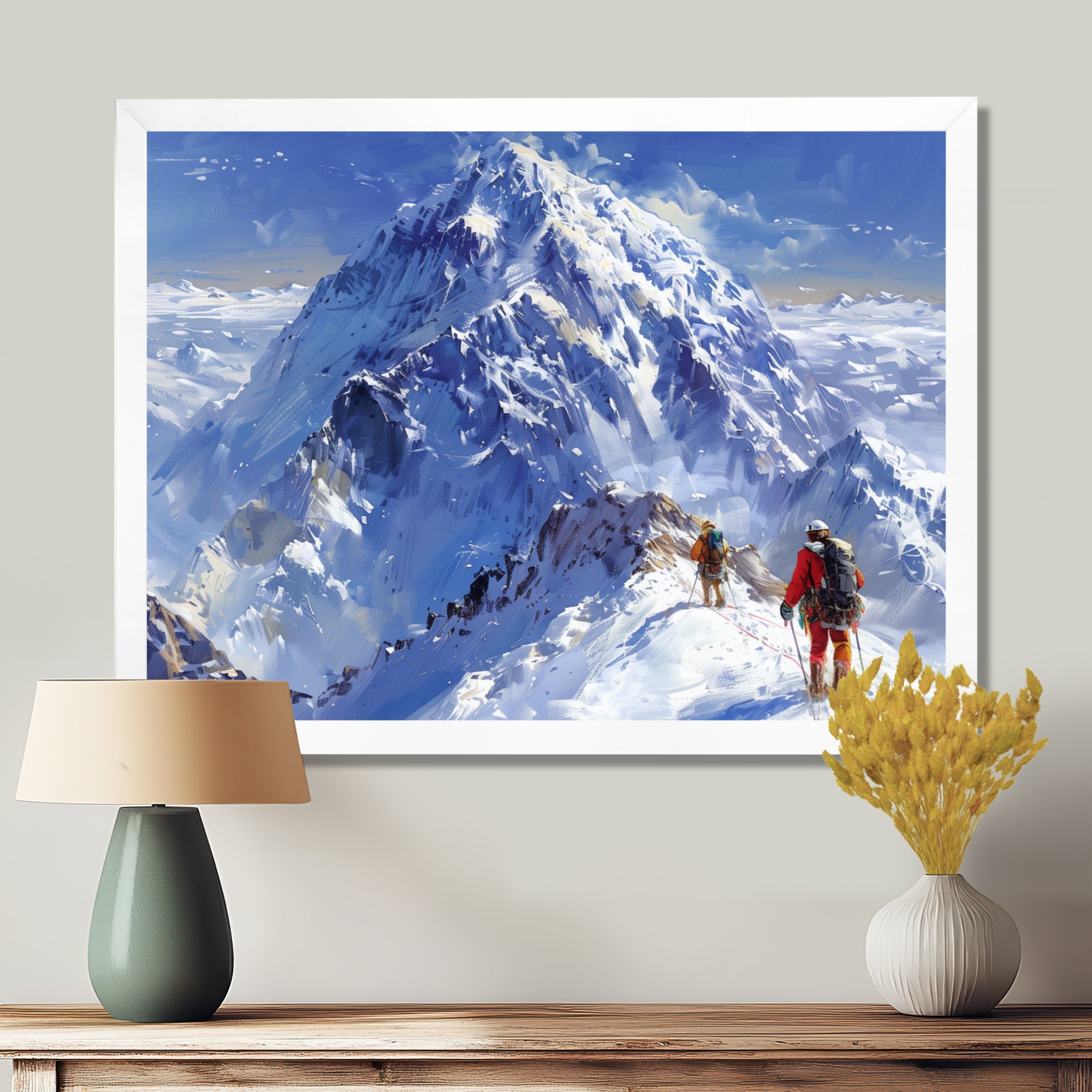 Mountain Snow Hiking In Alaska I - Hiking Canvas Wall Art