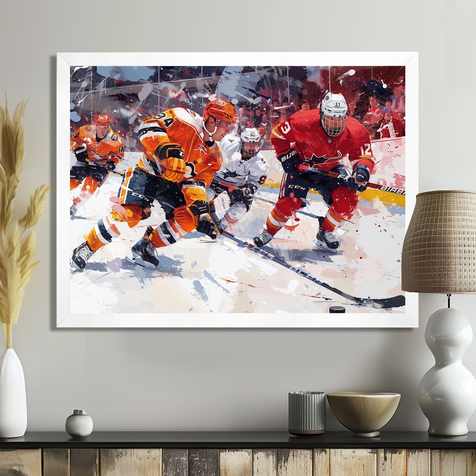 Hockey Players During Playoffs I - Sport Hockey Canvas Wall Art