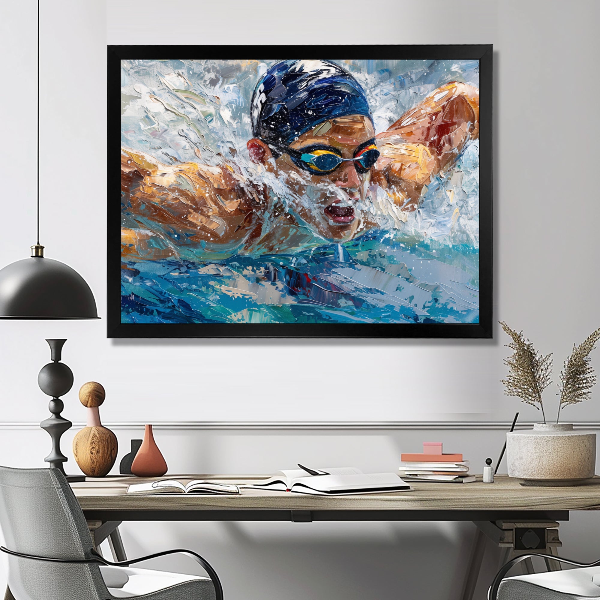 Swimming Competition At The Olympics I - Swimming Canvas Wall Art