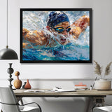 Swimming Competition At The Olympics I - Swimming Canvas Wall Art
