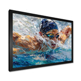Swimming Competition At The Olympics I - Swimming Canvas Wall Art