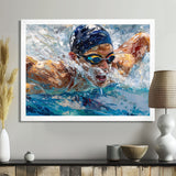 Swimming Competition At The Olympics I - Swimming Canvas Wall Art