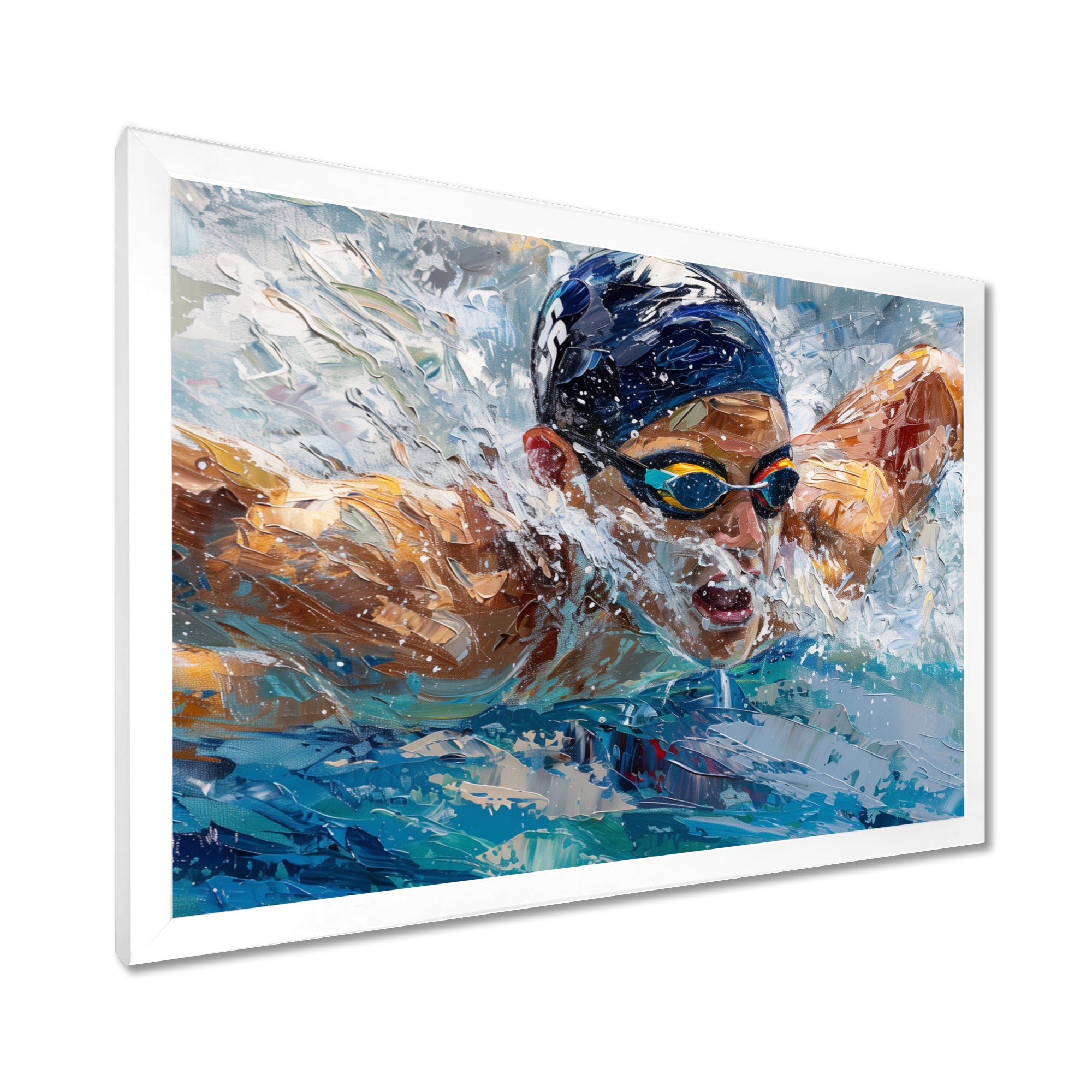 Swimming Competition At The Olympics I - Swimming Canvas Wall Art