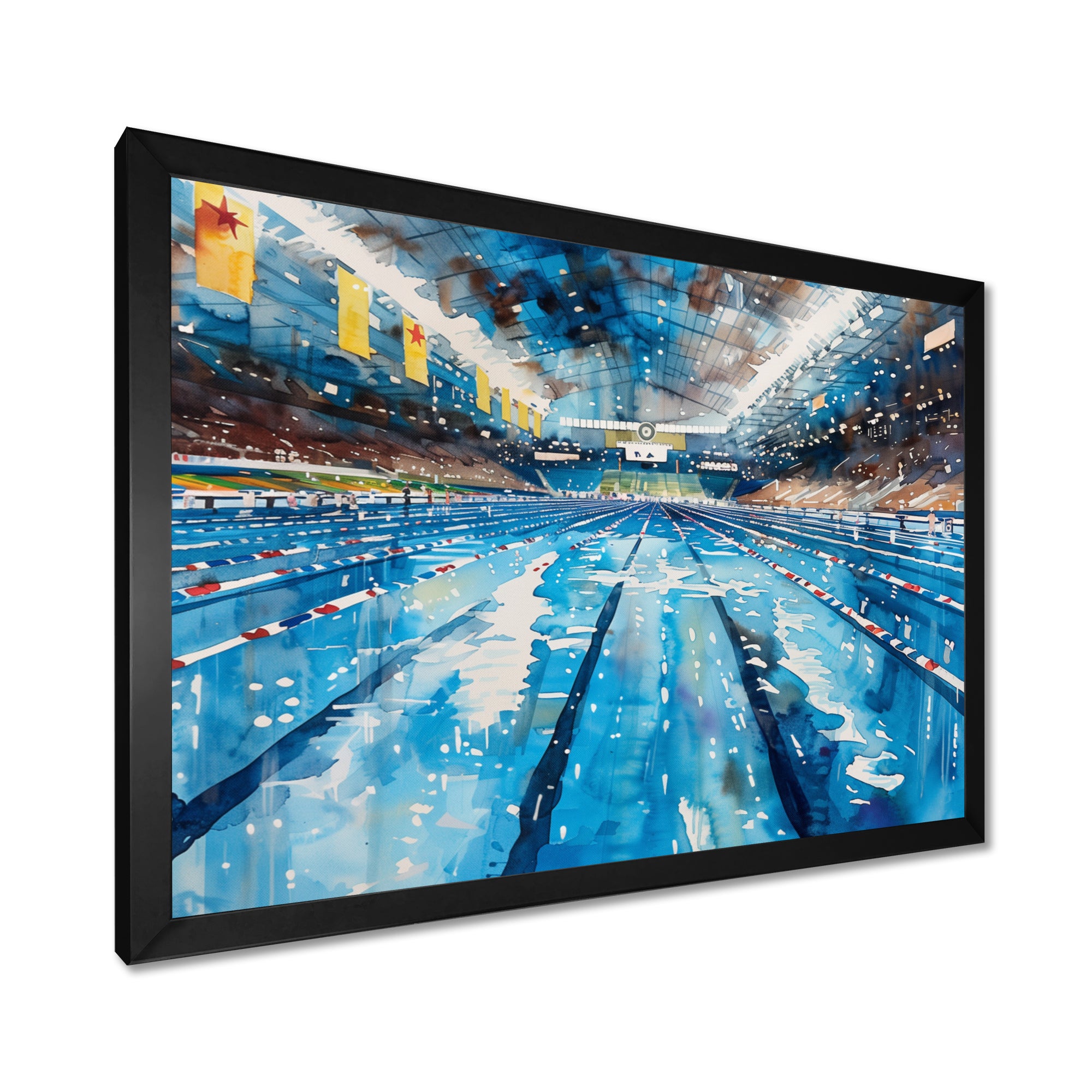 Olympic Swimming Pool Before The Race I - Swimming Canvas Wall Art