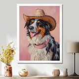 Cowboy Border Collie Dog In Austin - Dog Bedroom Wall Art