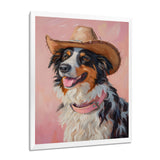 Cowboy Border Collie Dog In Austin - Dog Bedroom Wall Art