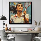 Sport Badminton In Blue And White Tones - Badminton Canvas Wall Art