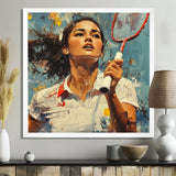 Sport Badminton In Blue And White Tones - Badminton Canvas Wall Art