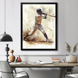 White Blue Baseball Player At The Pitch I - Sport Baseball Canvas Wall Art