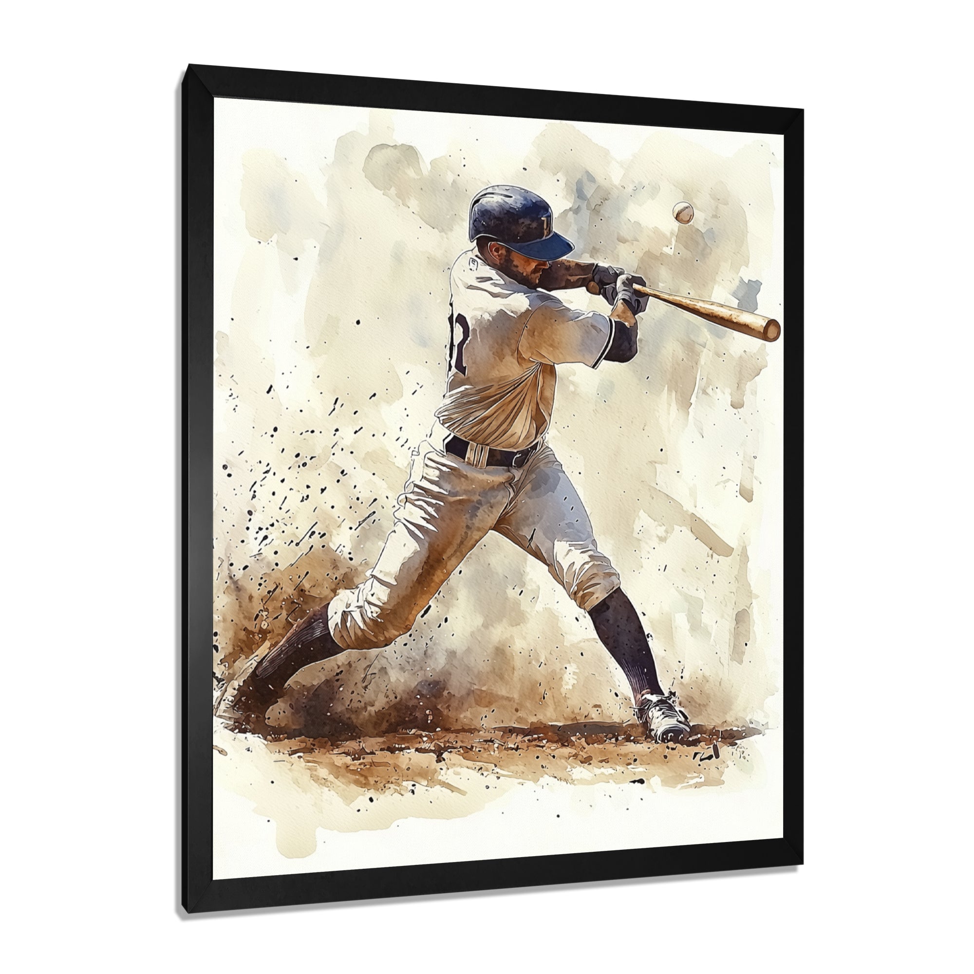 White Blue Baseball Player At The Pitch I - Sport Baseball Canvas Wall Art