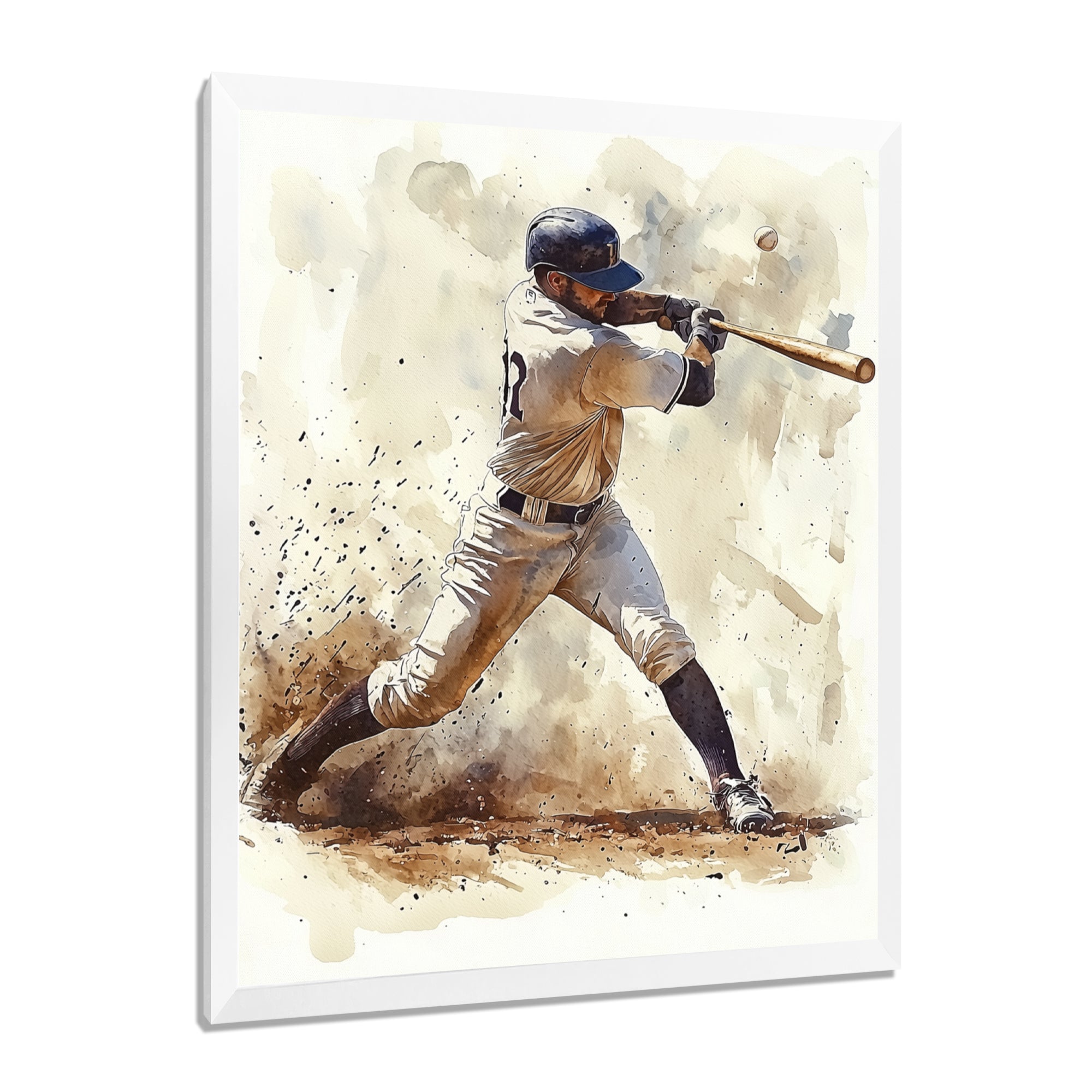 White Blue Baseball Player At The Pitch I - Sport Baseball Canvas Wall Art