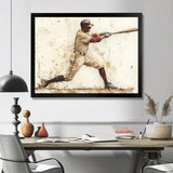White Red Baseball Player Hitting A Home Run I - Sport Baseball Canvas Wall Art
