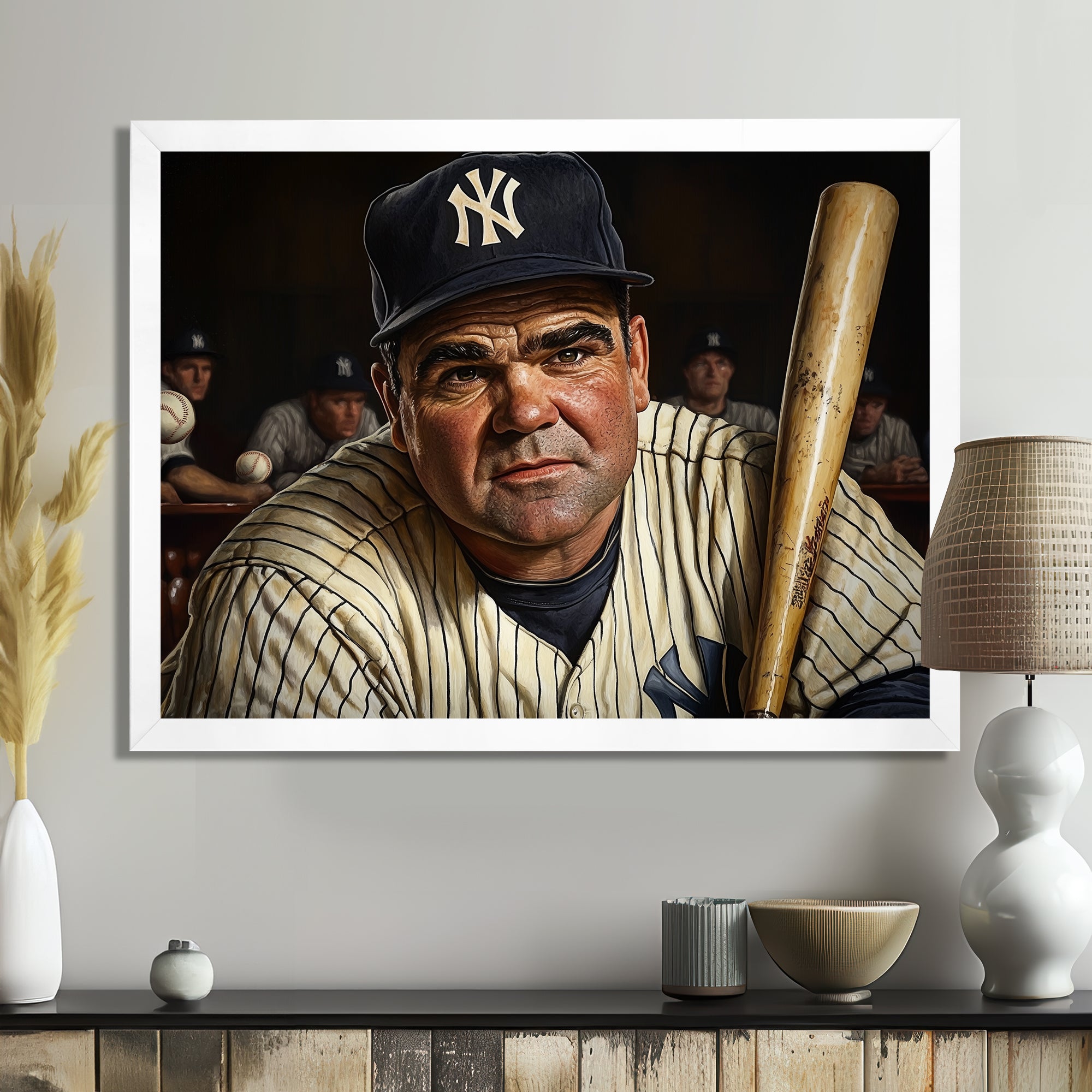 Baseball Player Portrait I - Sport Baseball Canvas Wall Art