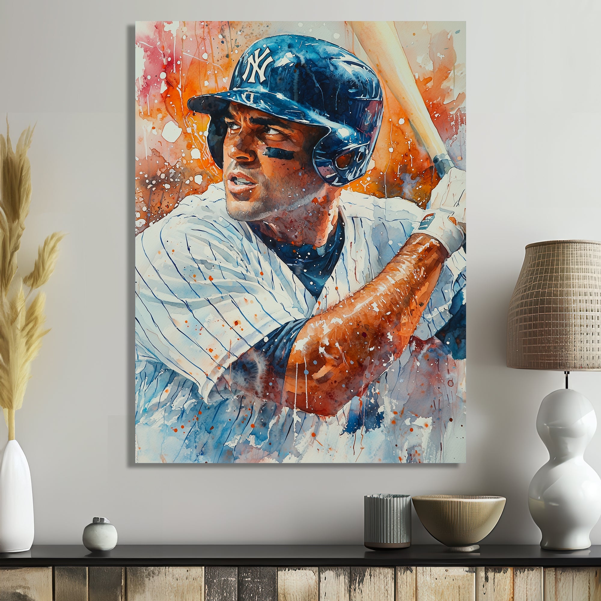 Baseball Player On The Field - Sport Baseball Canvas Wall Art