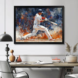 White Red Baseball Player On The Field - Sport Baseball Canvas Wall Art
