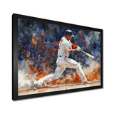 White Red Baseball Player On The Field - Sport Baseball Canvas Wall Art