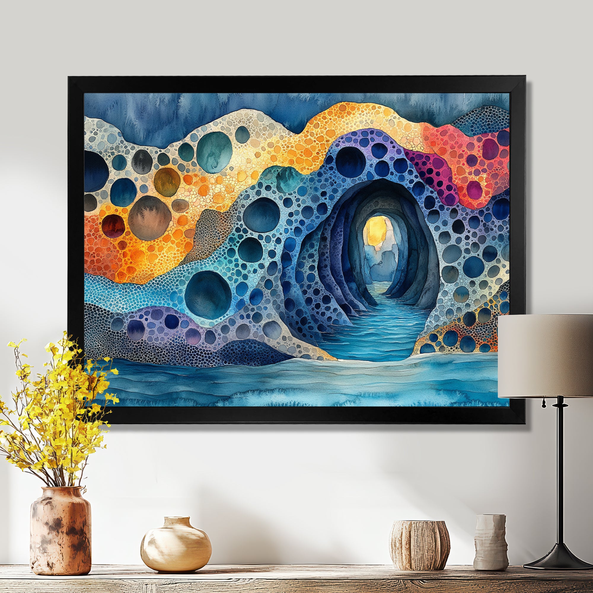 Blue And Orange Coastal Reef - Coral Canvas Wall Art