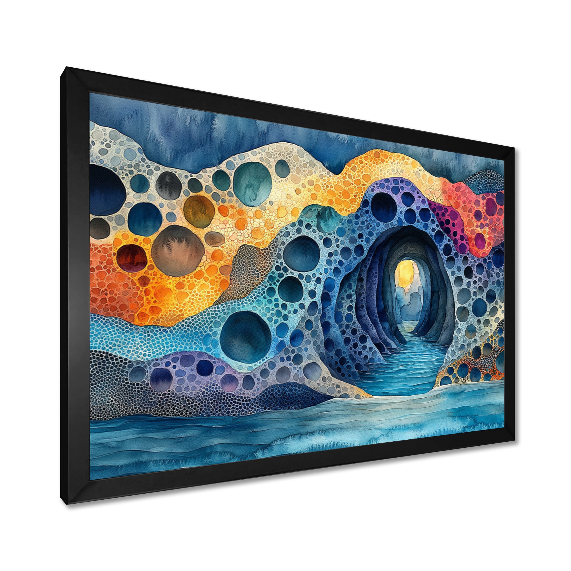 Blue And Orange Coastal Reef - Coral Canvas Wall Art