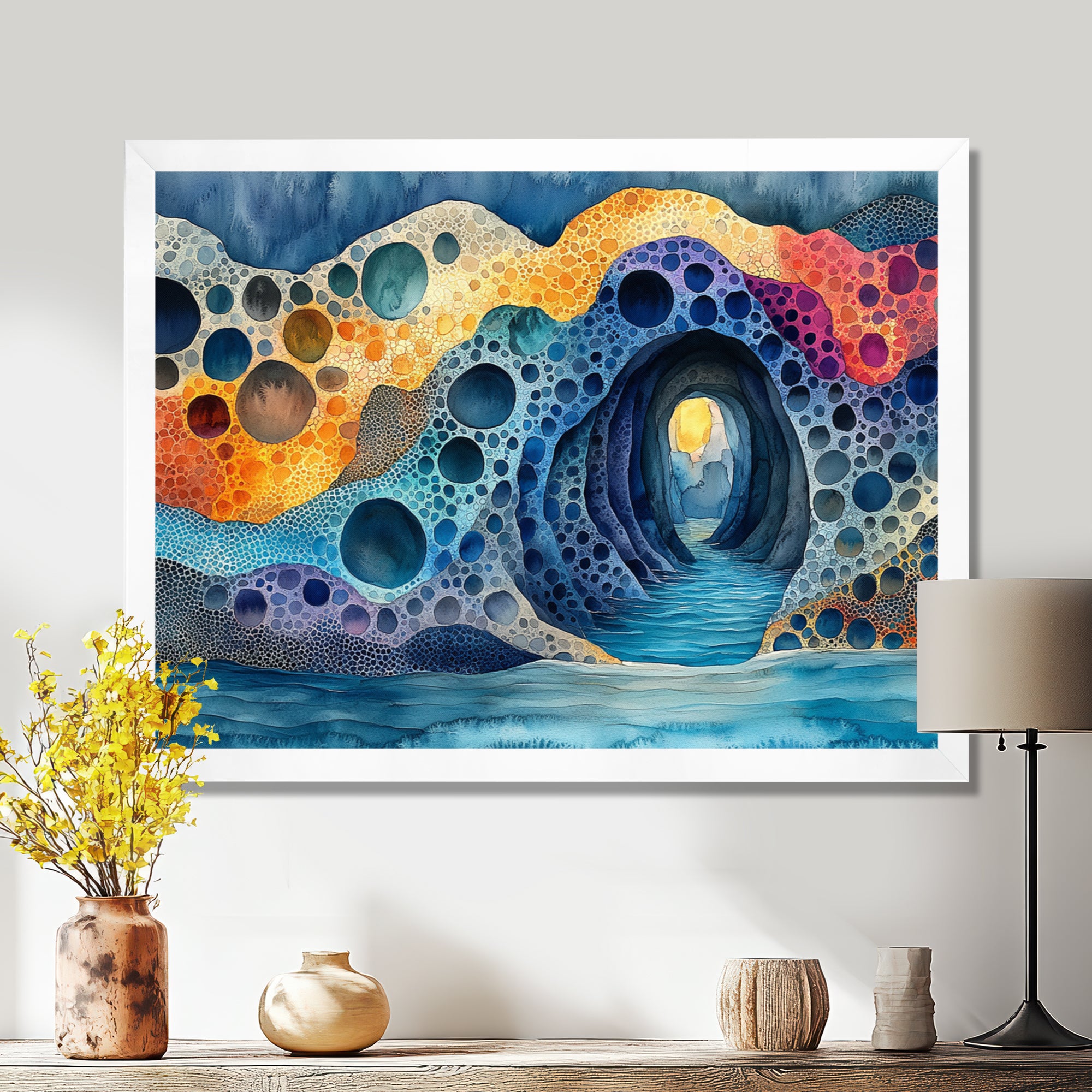Blue And Orange Coastal Reef - Coral Canvas Wall Art