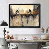 Black And Orange BMX Forest Riding - Cycling Canvas Wall Art