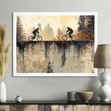 Black And Orange BMX Forest Riding - Cycling Canvas Wall Art