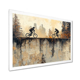 Black And Orange BMX Forest Riding - Cycling Canvas Wall Art