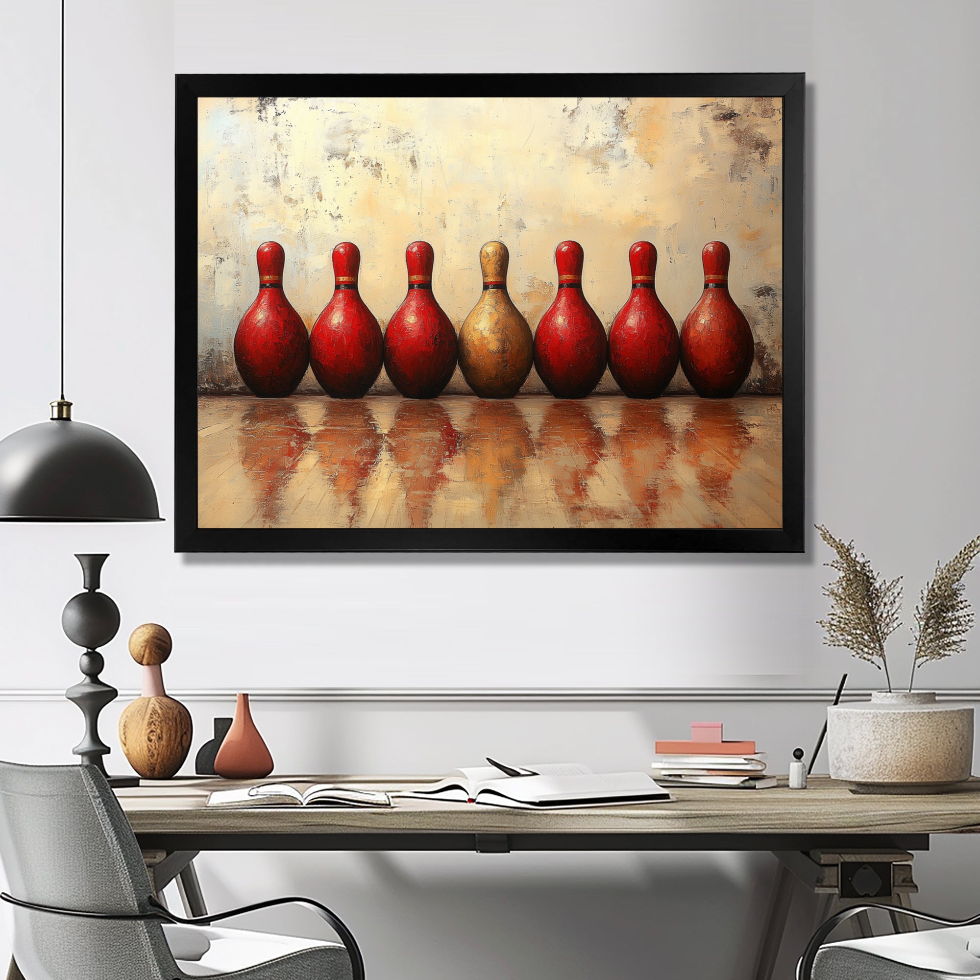 Red And Gold Bowling Perfect Game - Bowling Canvas Wall Art