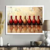 Red And Gold Bowling Perfect Game - Bowling Canvas Wall Art