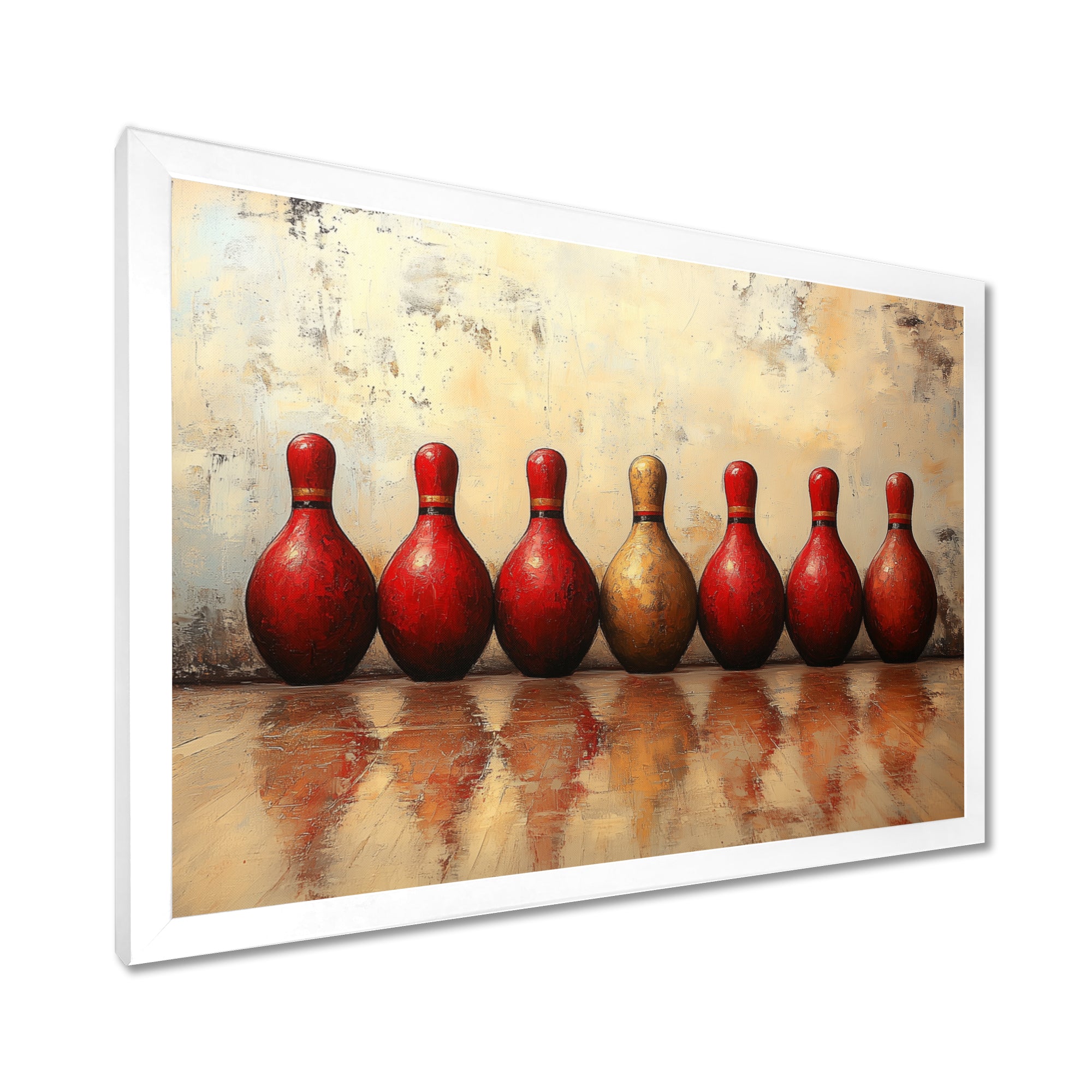 Red And Gold Bowling Perfect Game - Bowling Canvas Wall Art