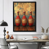 Gold And Red Bowling Perfect Game - Bowling Canvas Wall Art