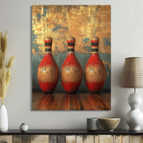 Gold And Red Bowling Perfect Game - Bowling Canvas Wall Art