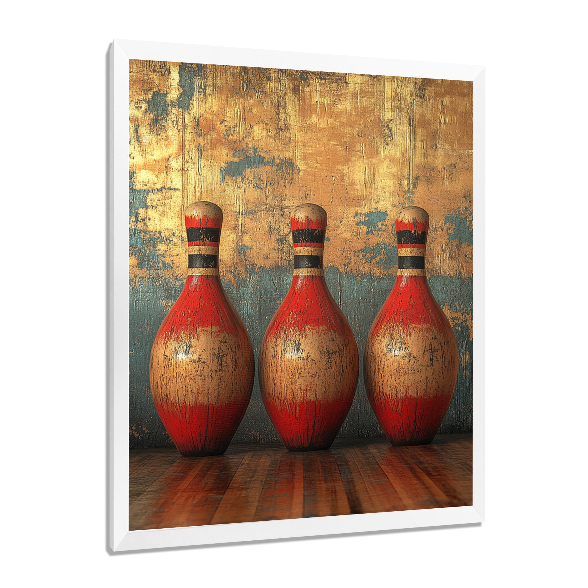 Gold And Red Bowling Perfect Game - Bowling Canvas Wall Art