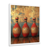 Gold And Red Bowling Perfect Game - Bowling Canvas Wall Art