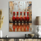 Red And Brown Bowling Perfect Game Glory - Bowling Canvas Wall Art