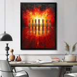 Yellow And Red Bowling Pin Topple - Bowling Canvas Wall Art