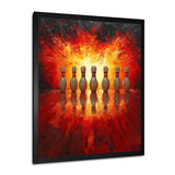 Yellow And Red Bowling Pin Topple - Bowling Canvas Wall Art