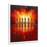 Yellow And Red Bowling Pin Topple - Bowling Canvas Wall Art
